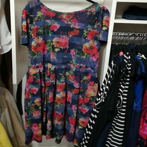 LuLaRoe Plus Size Amelia Floral Print Dress
